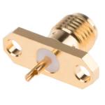 2-Hole Flange Panel Mount SMA Connector Straight (Jack,Female,50Ω)  L14.8mm